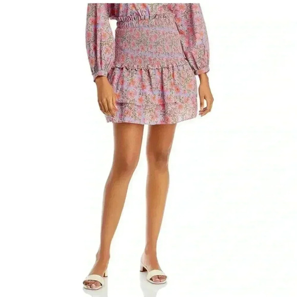 Charina Sarte Womens Botanica Floral Print Smocked Mini Skirt NWT tuckernuck